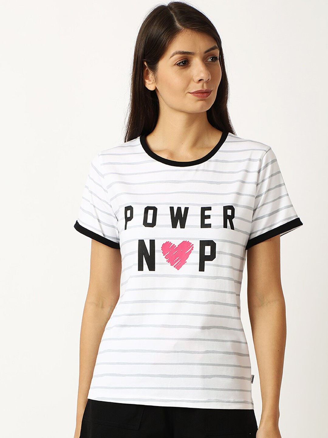 

mackly Women White & Black Printed Night Suit