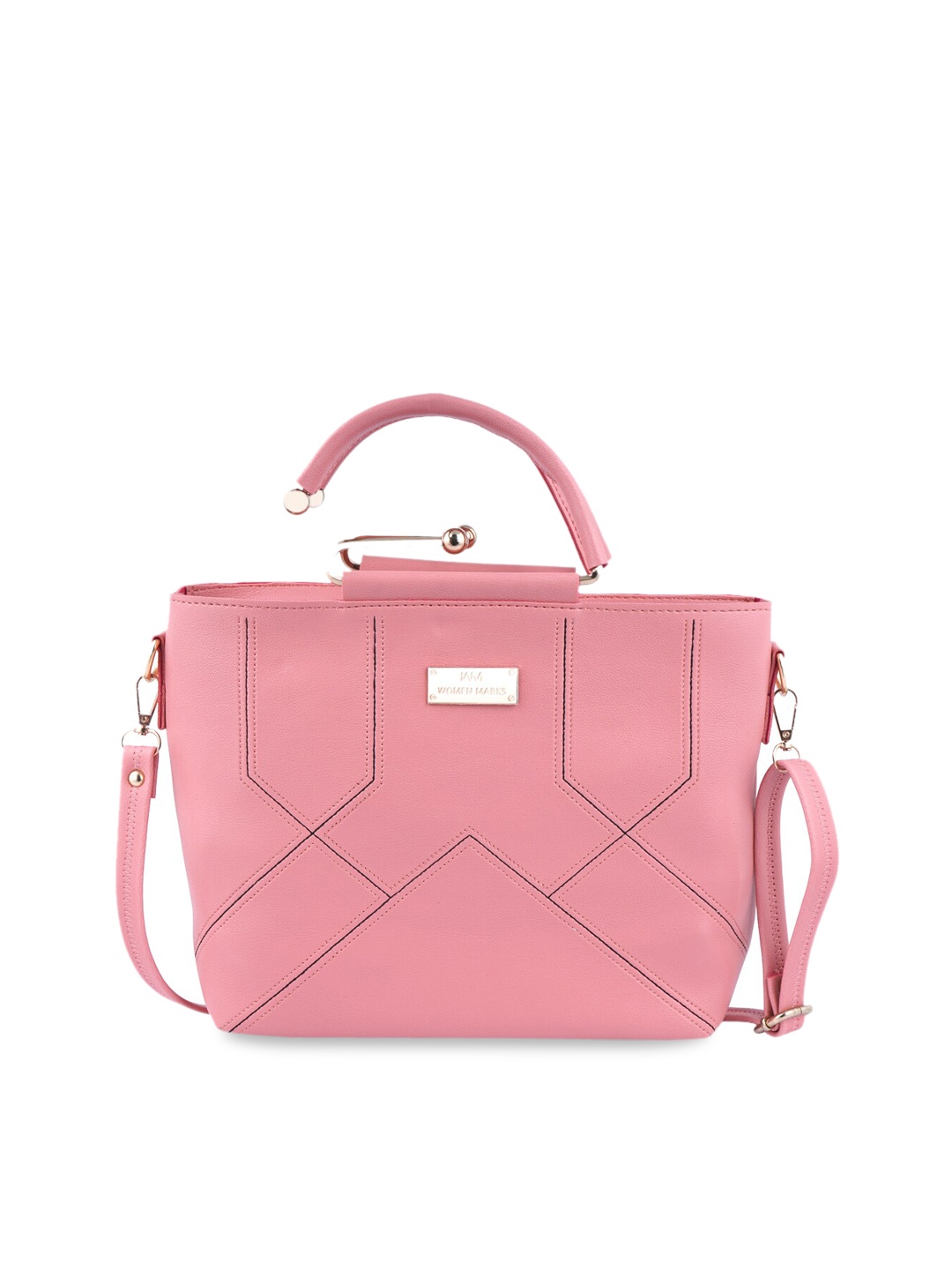 

WOMEN MARKS Peach-Coloured Solid Handheld Bag