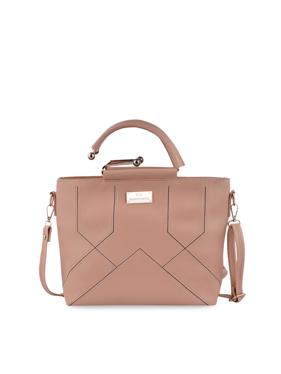 

WOMEN MARKS Cream-Coloured Solid Handheld Bag