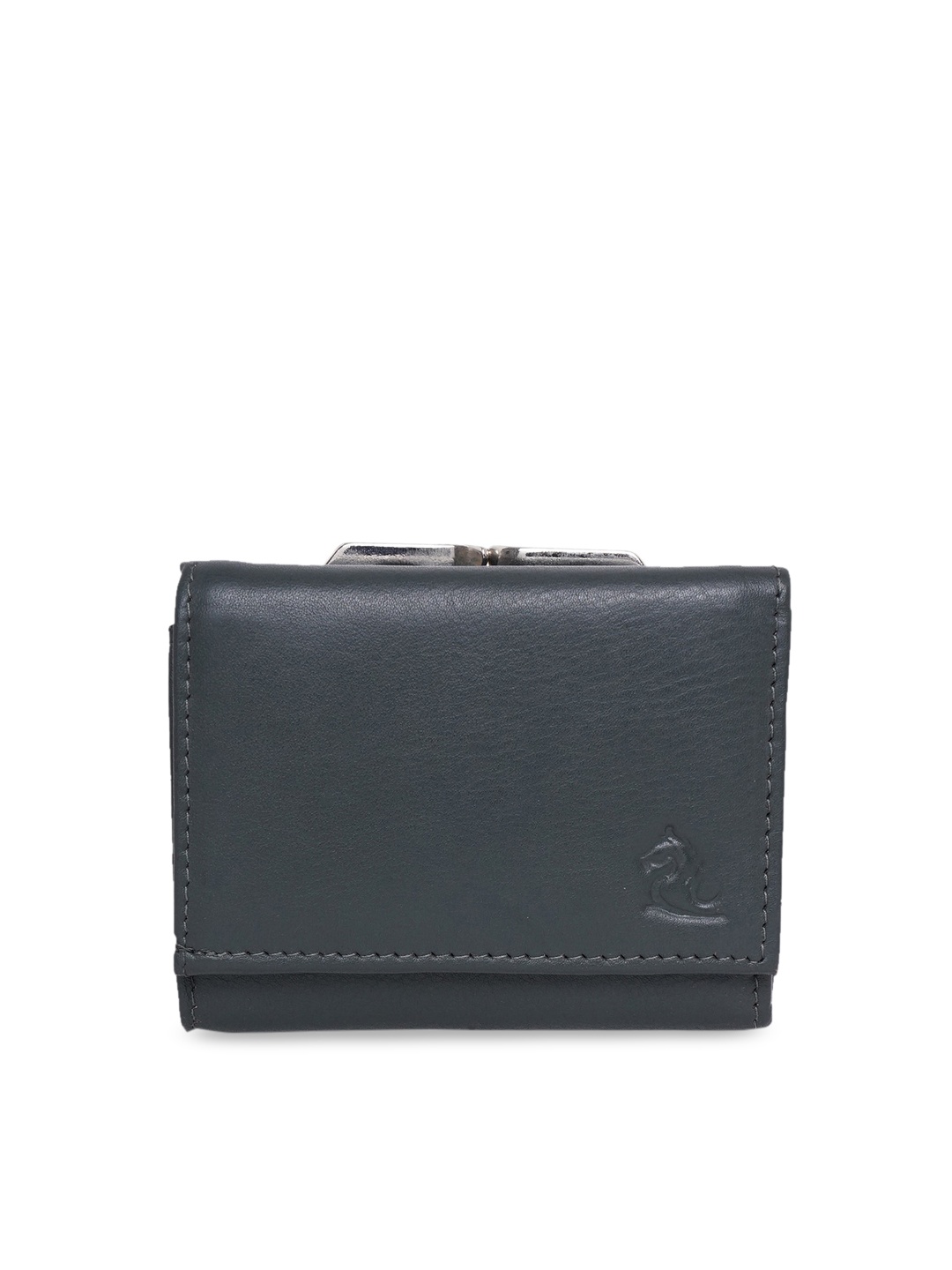 

Kara Women Olive Green Solid Three Fold Leather Wallet