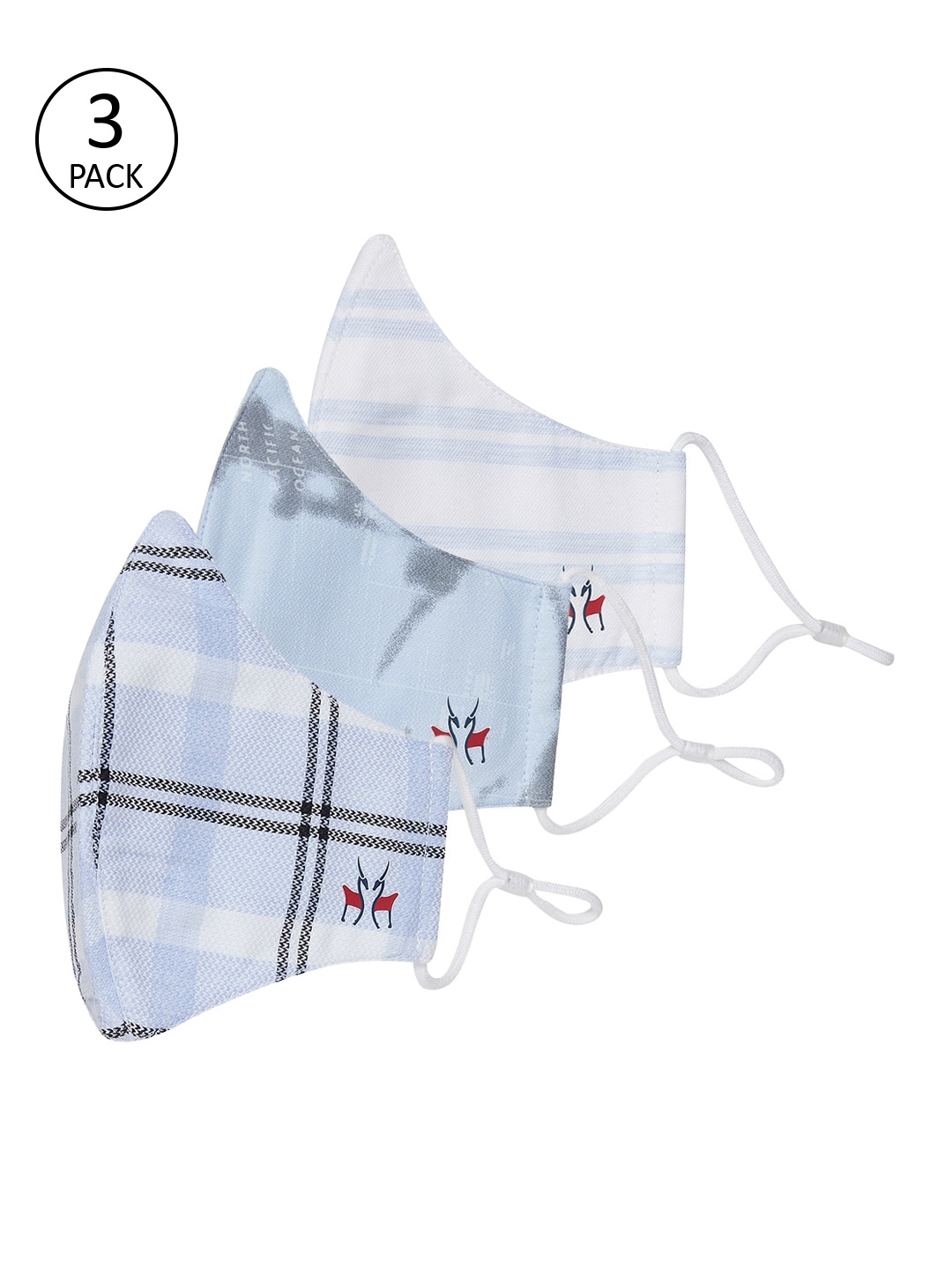 

Crimsoune Club Unisex 3 Pcs Reusable 6 Ply Cloth Masks, Multi