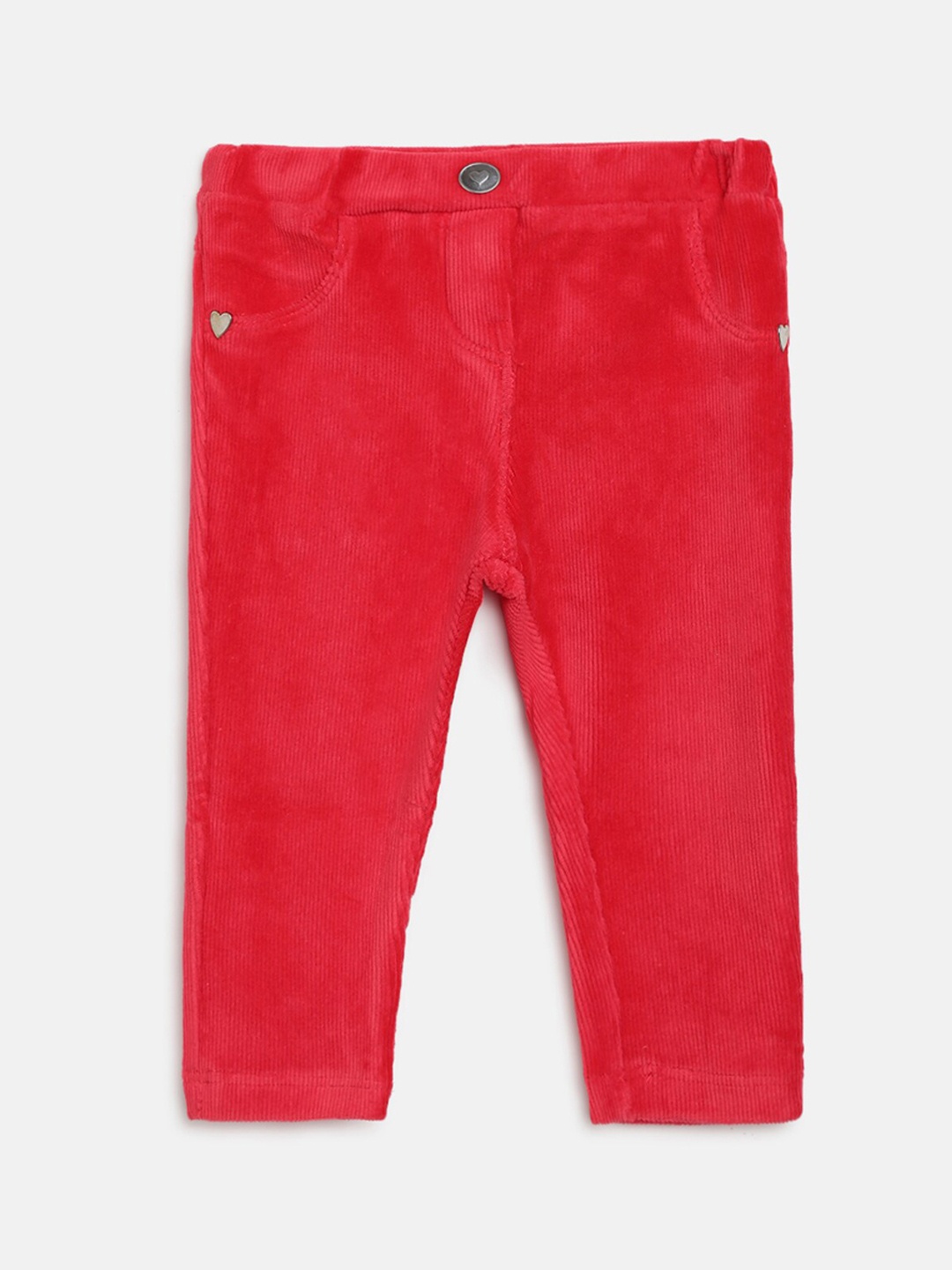 

Chicco Girls Red Regular Fit Solid Regular Trousers