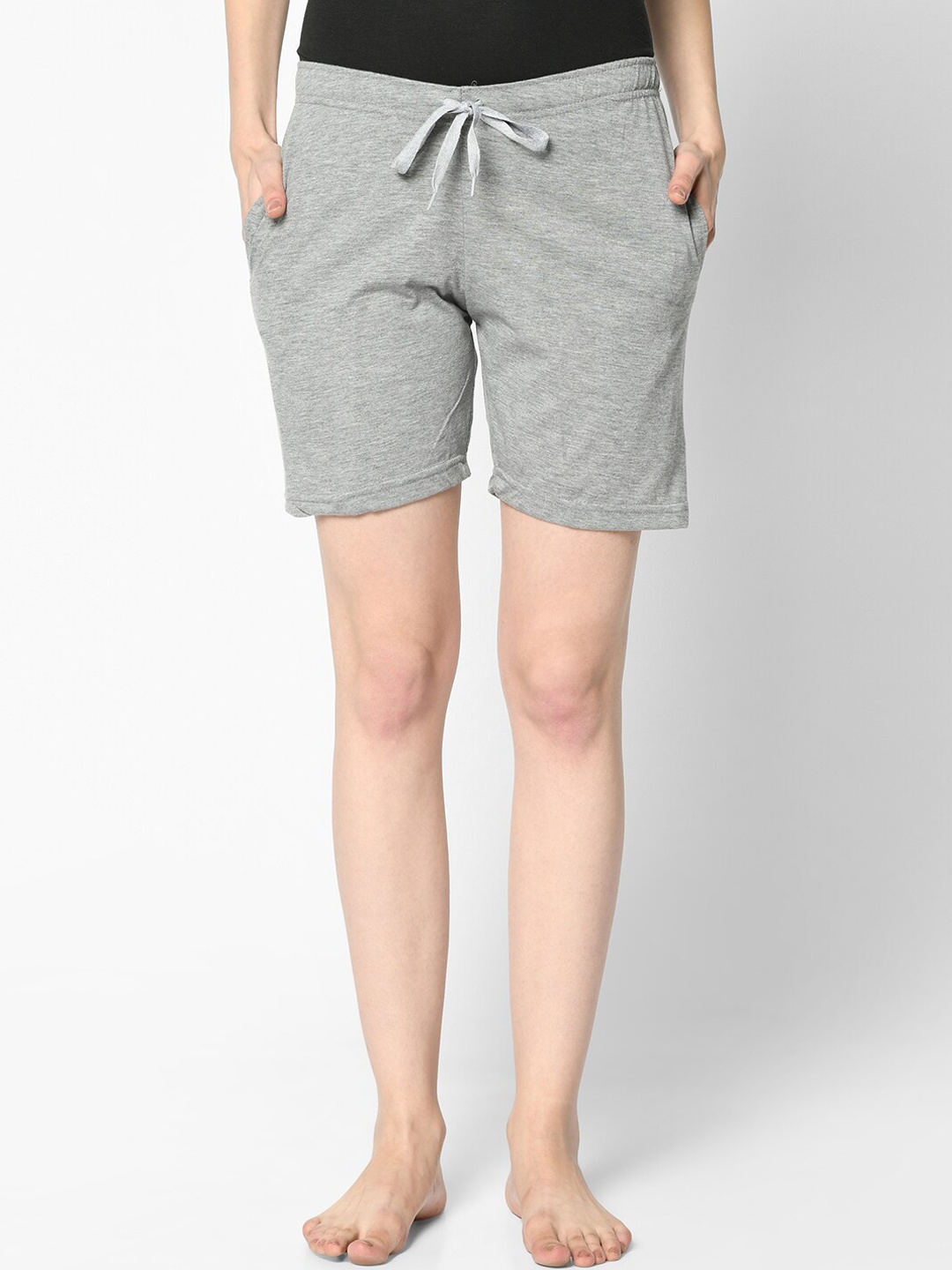 

MACK JONNEY Women Grey Solid Lounge Shorts
