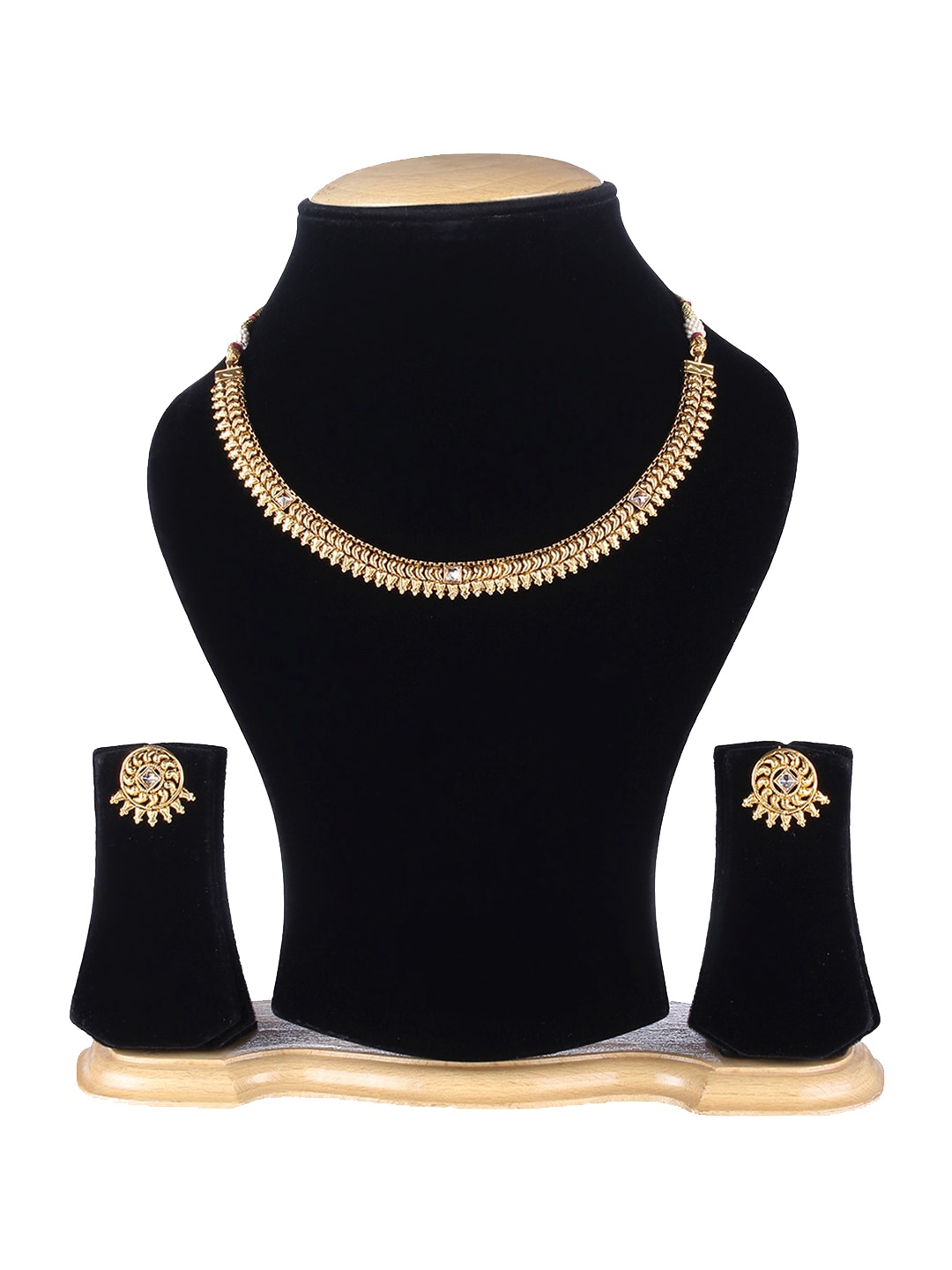 

Adwitiya Collection 24CT Women Gold-Plated Antique Jewellery Set