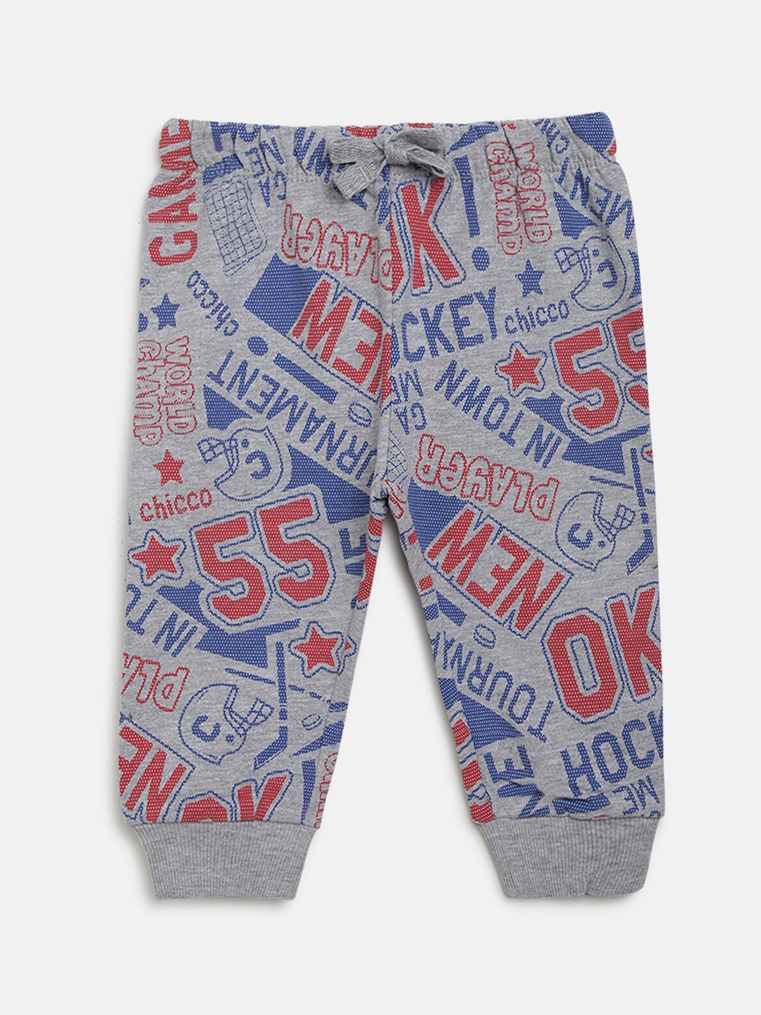 

Chicco Boys Grey Regular Fit Printed Joggers