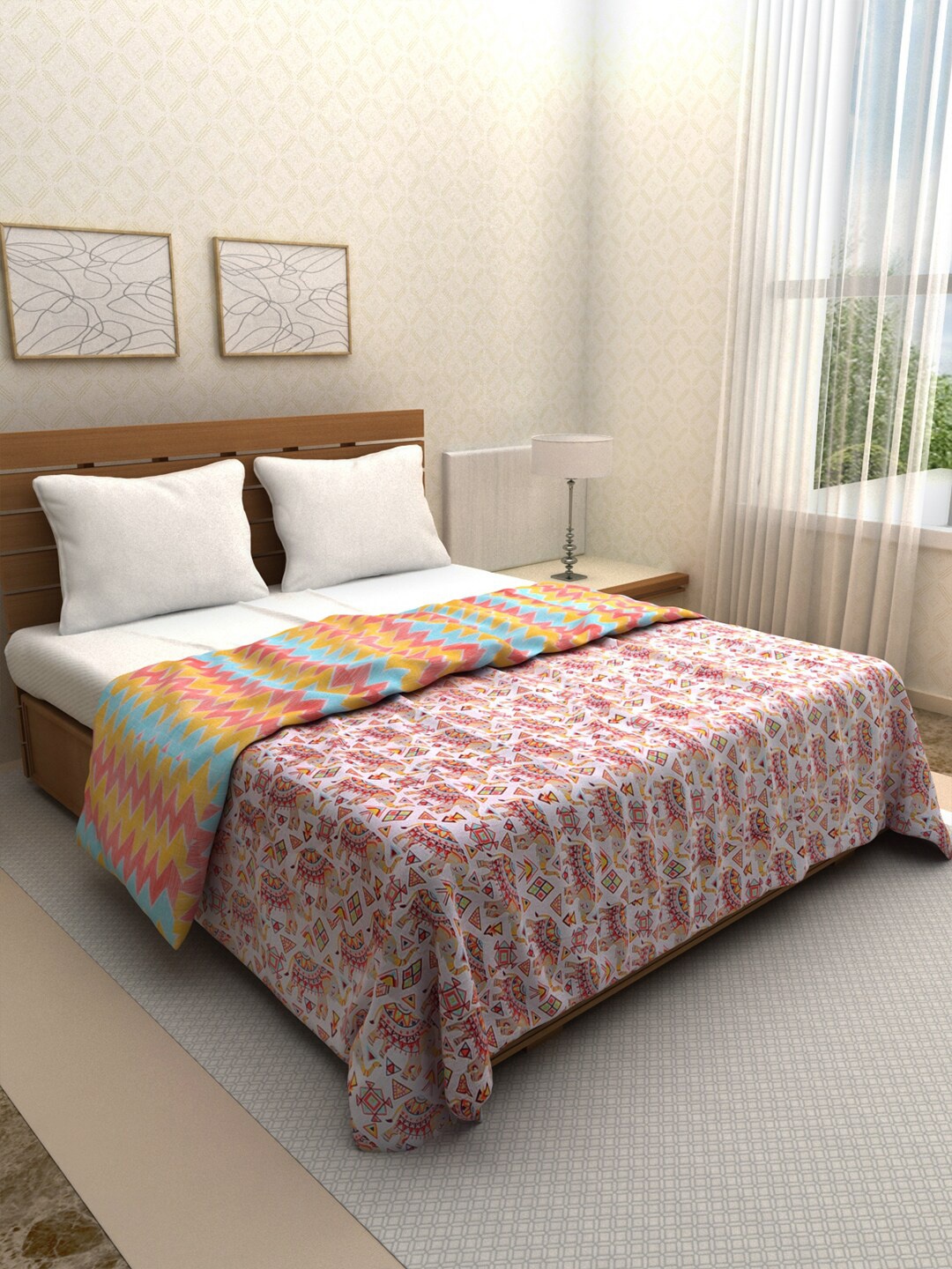 

ROMEE Multicoloured Ethnic Motifs AC Room 210 GSM Double Bed Comforter, Multi