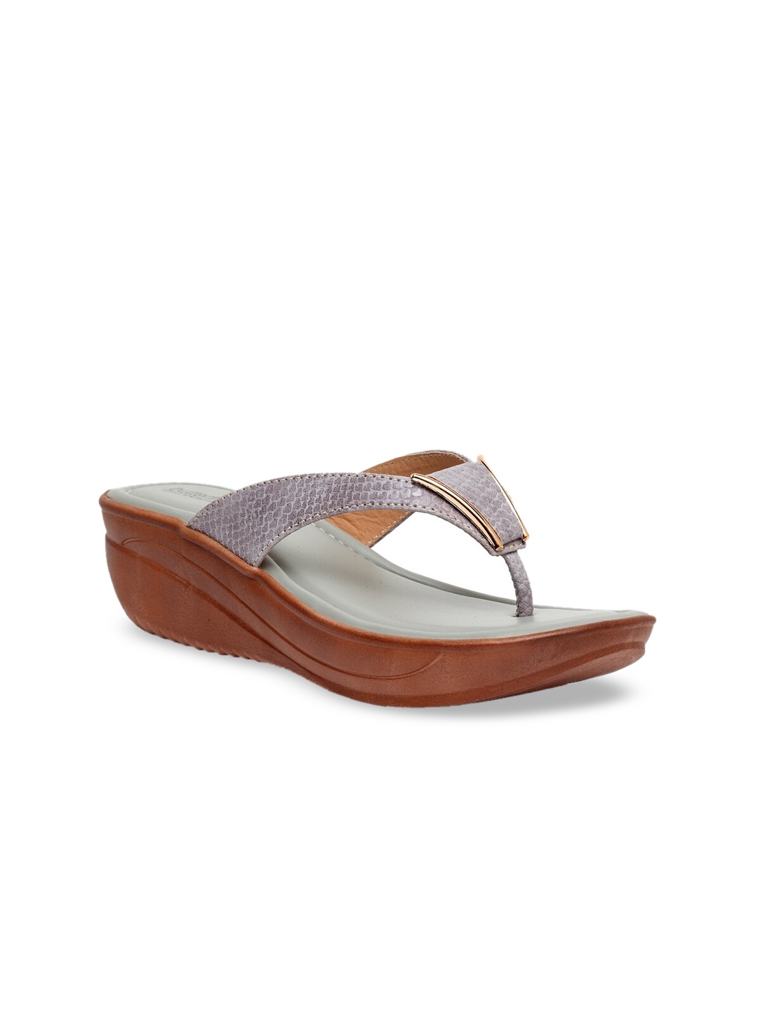 

Butterflies Women Grey Textured Wedges