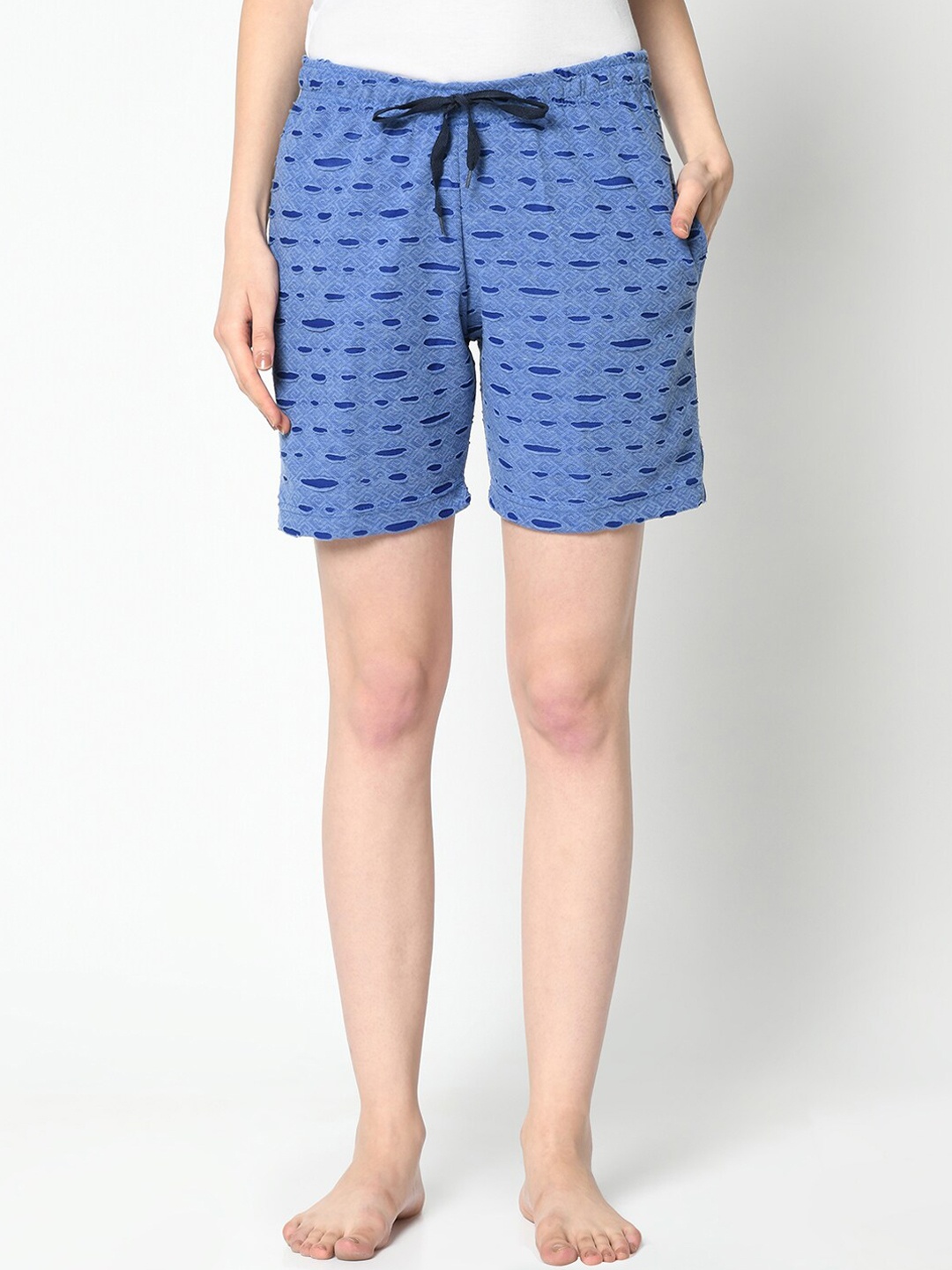 

VIMAL JONNEY Women Blue Printed Lounge Shorts