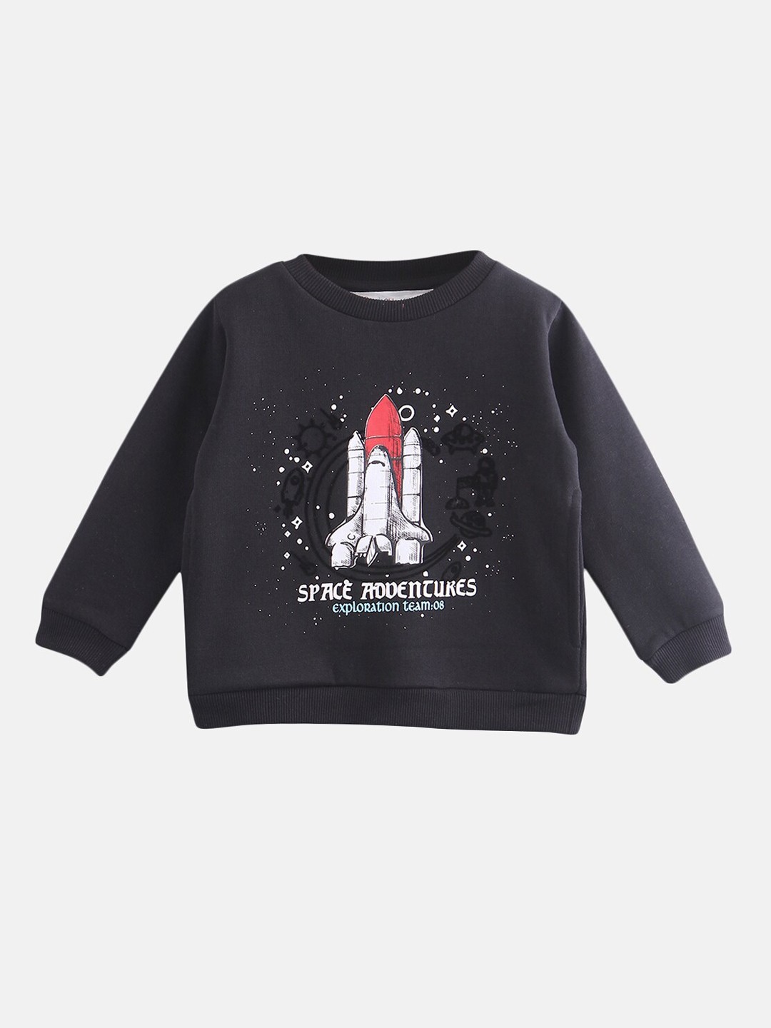 

Beebay Boys Black & White Printed Sweatshirt