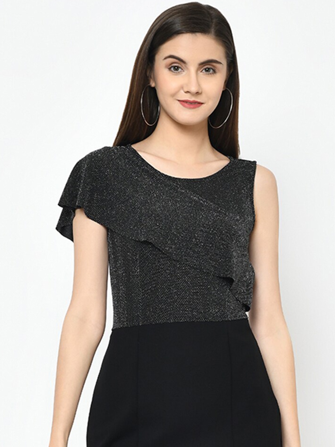 

Latin Quarters Women Black Embellished Sheath Dress