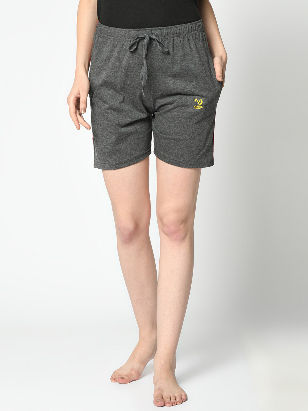 

VIMAL JONNEY Women Grey Solid Lounge Shorts