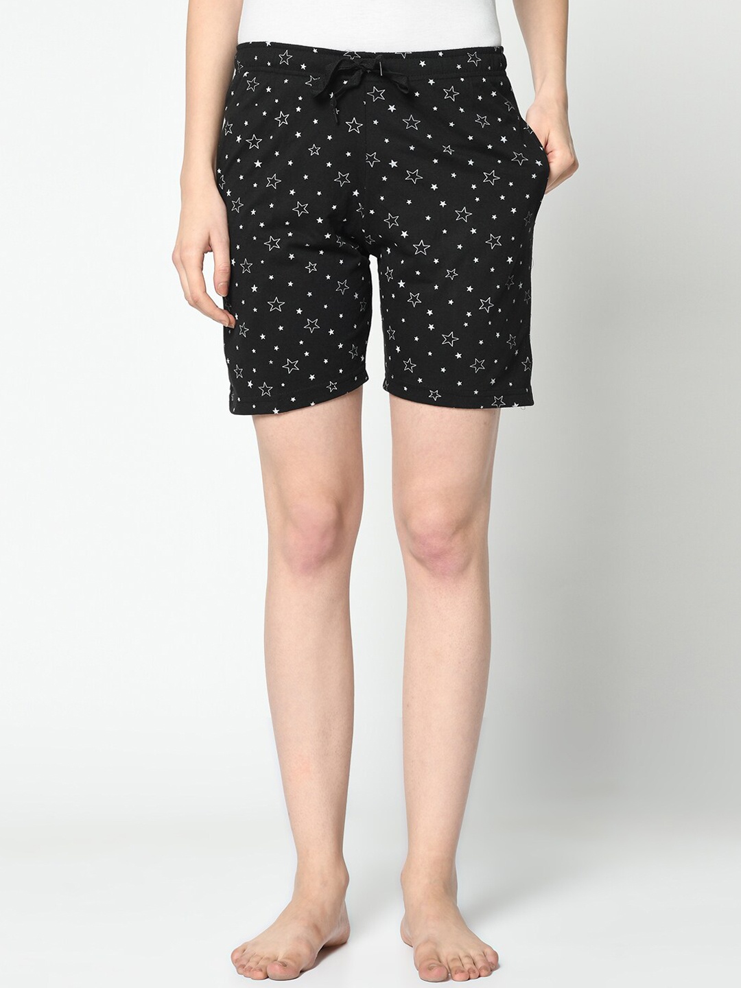 MACK JONNEY Women Black Printed Lounge Shorts