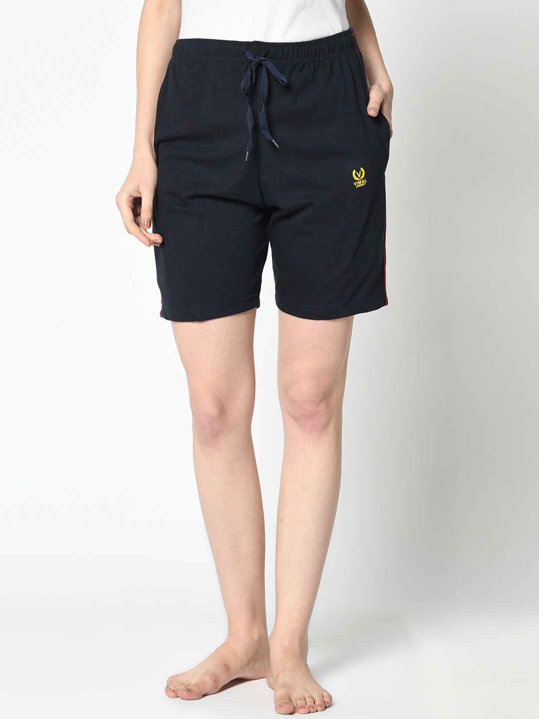 VIMAL JONNEY Women Blue Solid Lounge Shorts