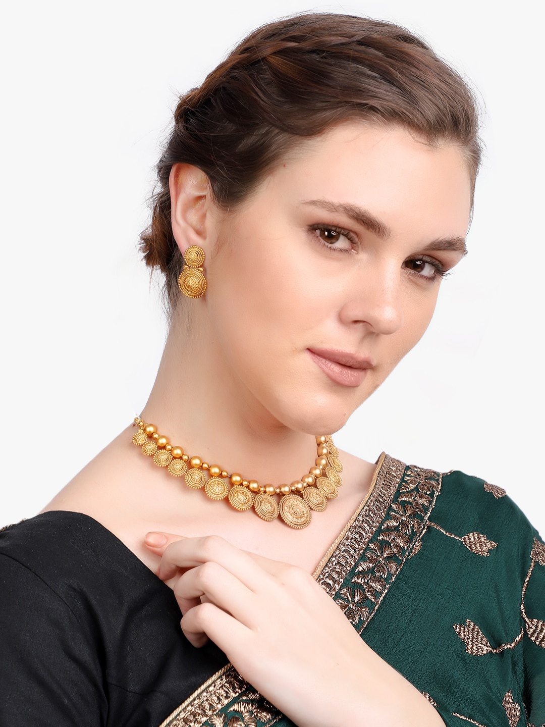 

Adwitiya Collection 24CT Gold-Plated Handcrafted Jewellery Set