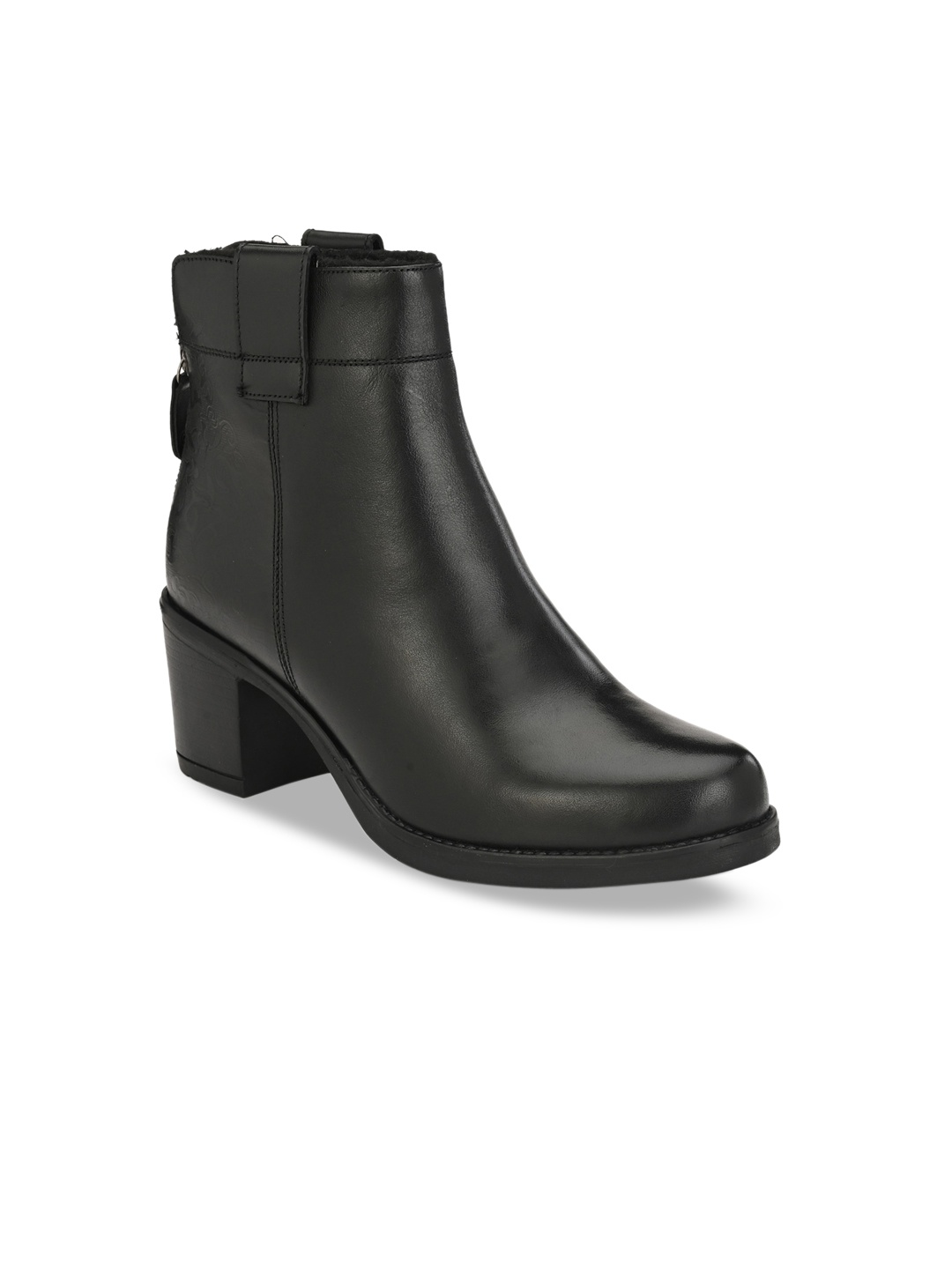 Delize Women Black Solid Heeled Boots