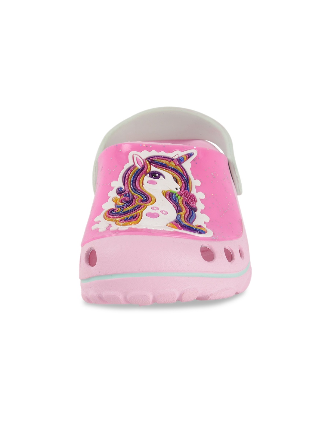 

Yellow Bee Girls Pink Printed Clogs