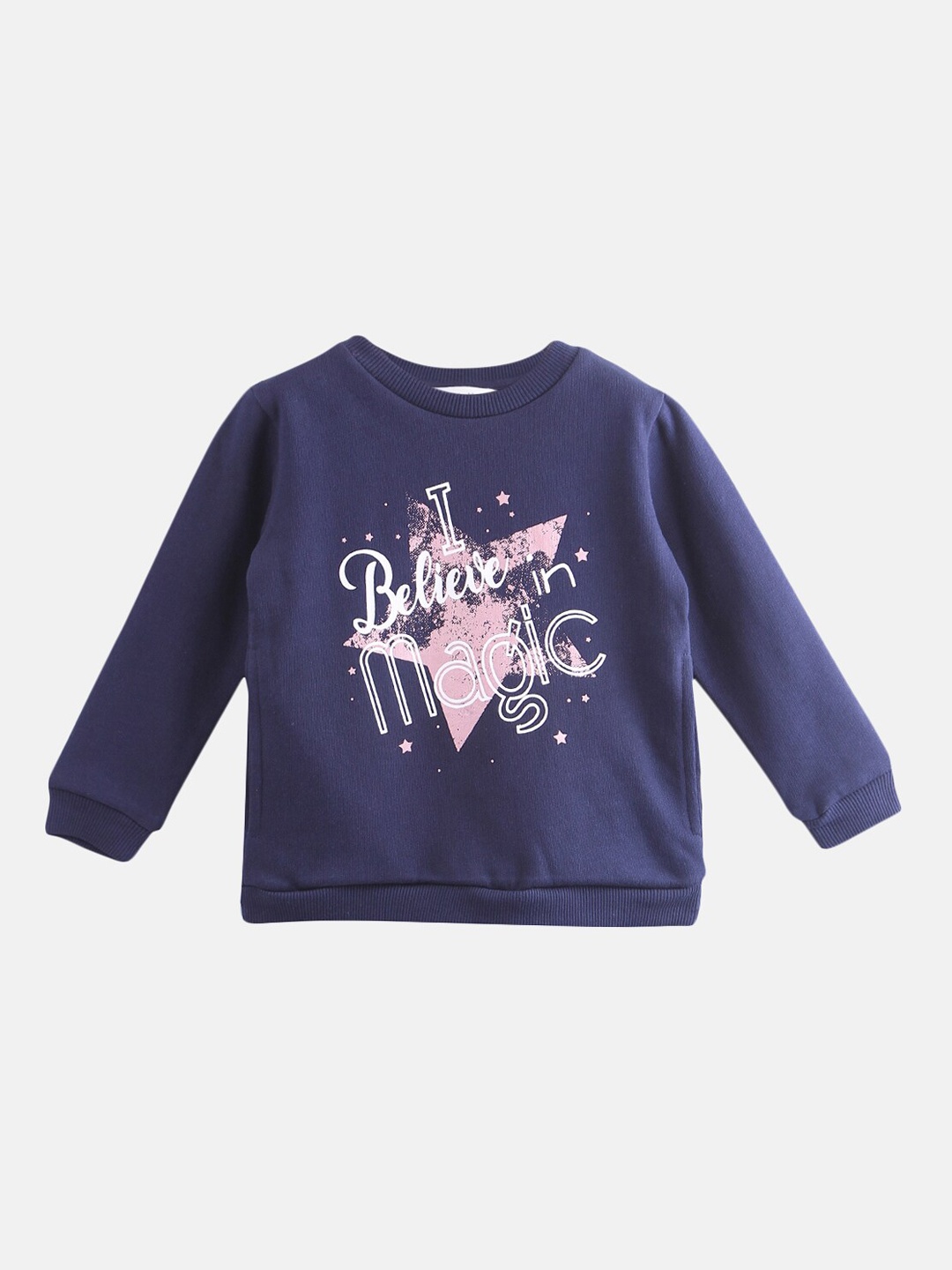 

Beebay Girls Navy Blue & White Printed Sweatshirt