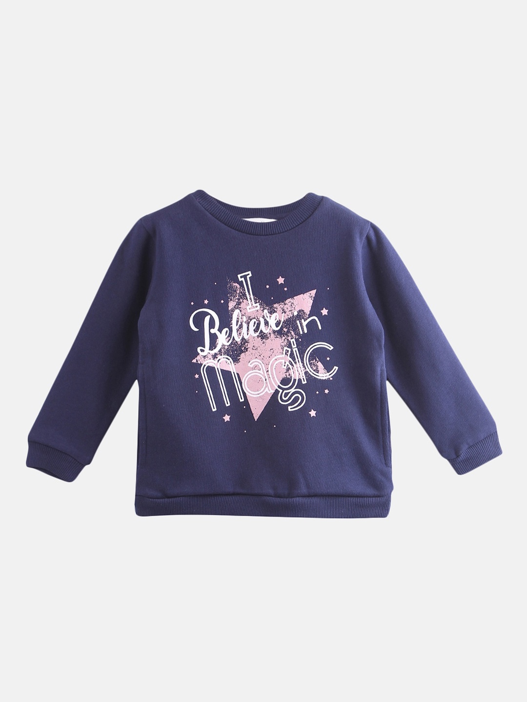 

Beebay Girls Navy Blue & White Printed Sweatshirt
