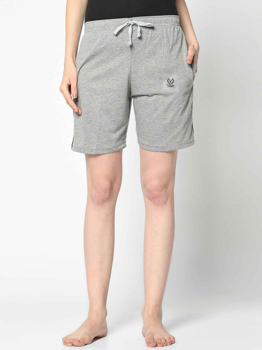

VIMAL JONNEY Women Grey Solid Lounge Shorts