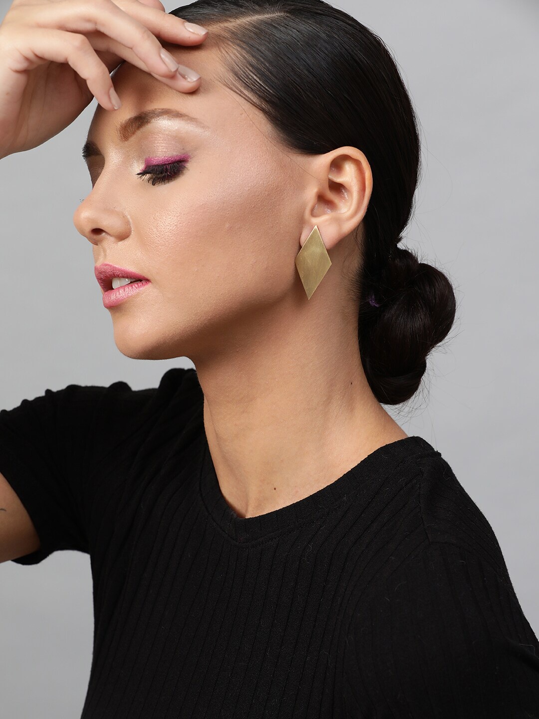 

STREET 9 Gold-Toned Diamond Shaped Studs