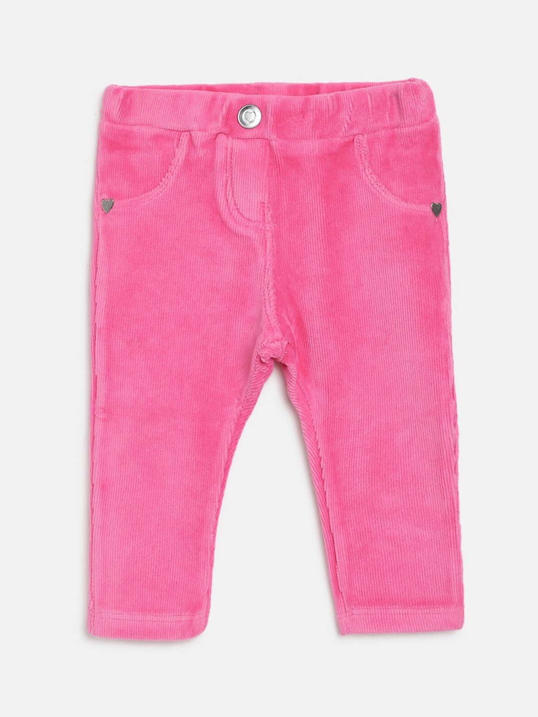 

Chicco Girls Pink Slim Fit Solid Regular Trousers