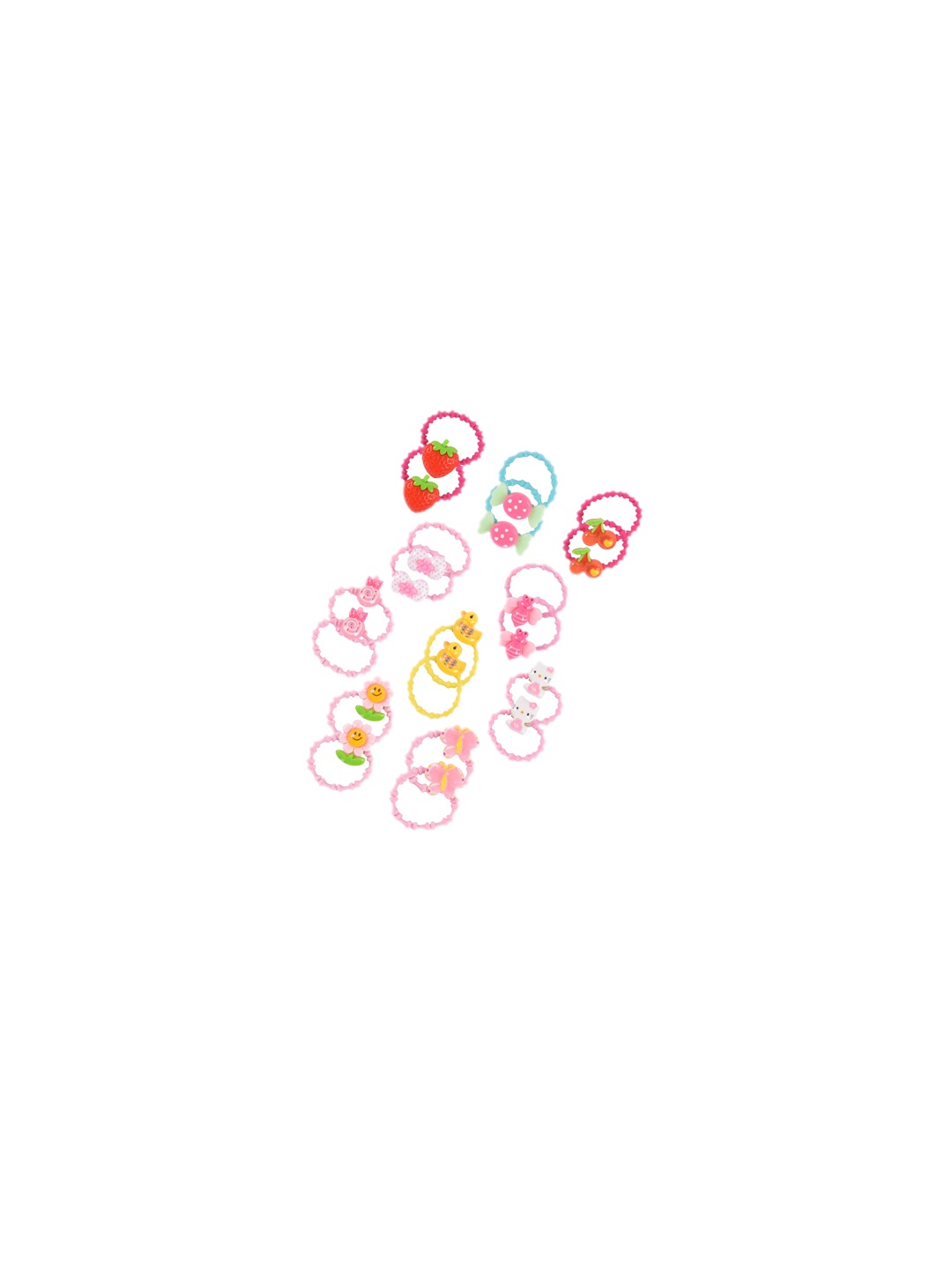 

Yellow Bee Girls Multicoloured Set of 5 Embellished Ponytail Holders, Multi