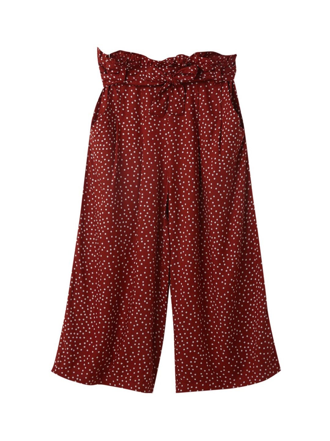 

Cub McPaws Girls Brown Printed Wide Leg Palazzos