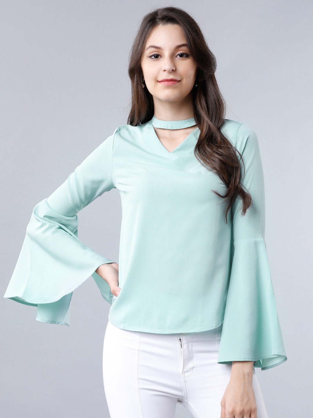 

Tokyo Talkies Women Blue Solid Top