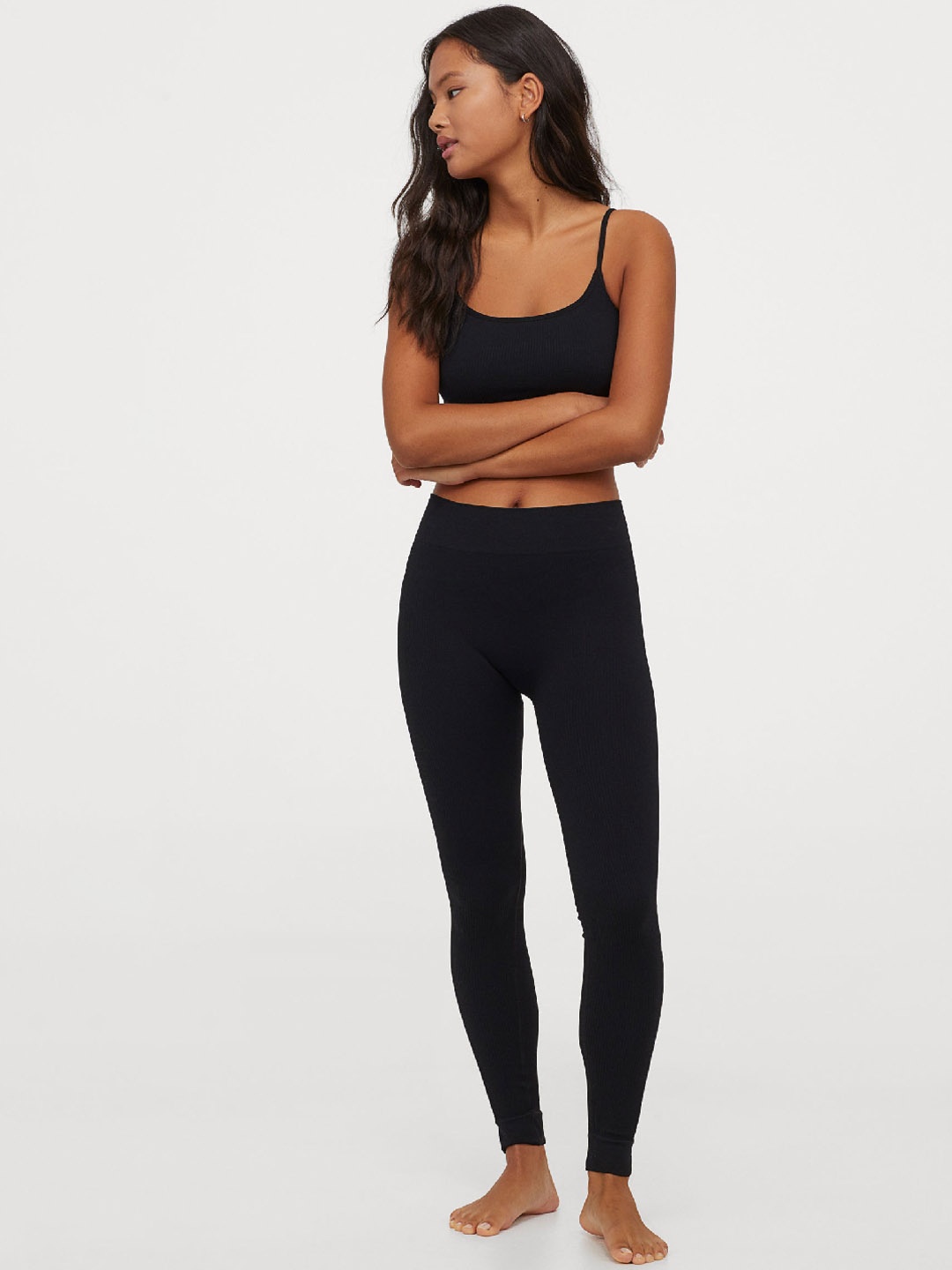 

H&M Women Black Seamless Leggings