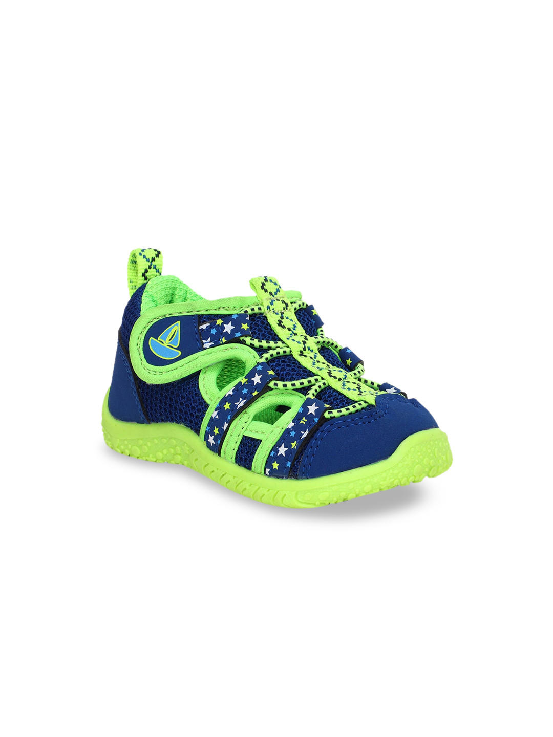

Bubblegummers Boys Blue & Green Printed Slip-On Sneakers