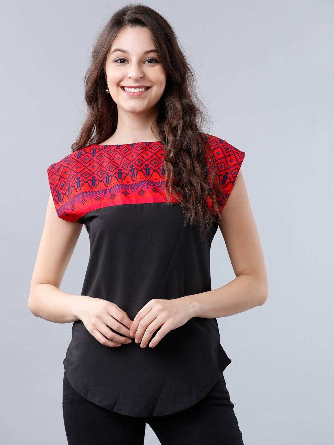 

Tokyo Talkies Women Black Printed Top