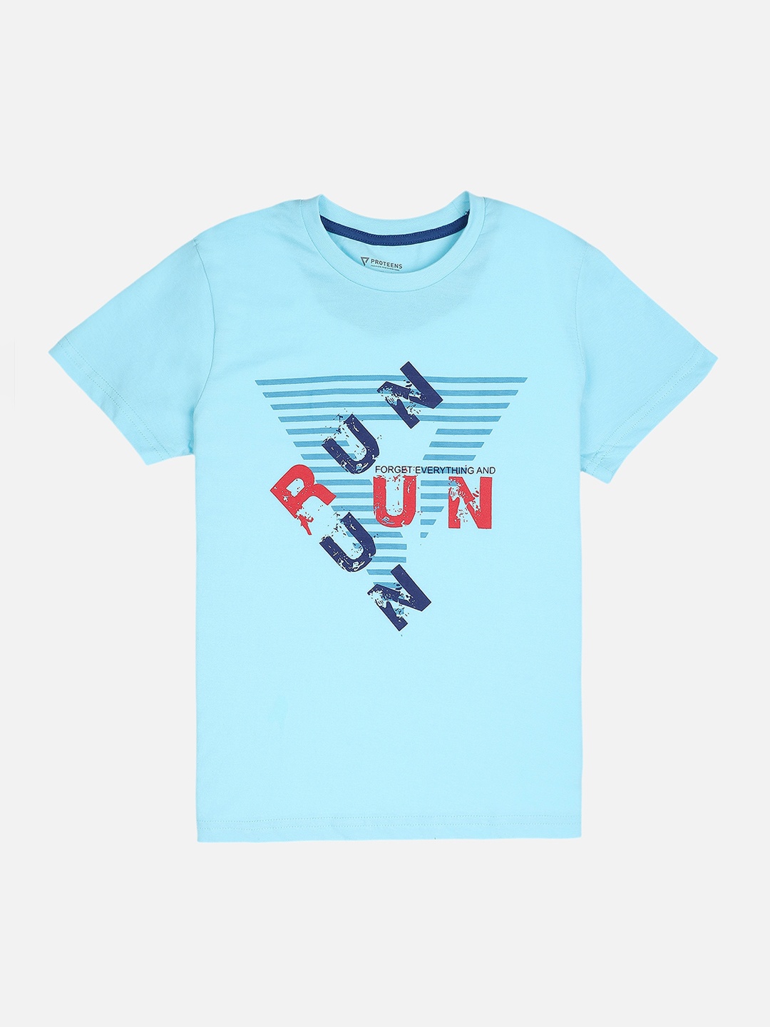 

PROTEENS Boys Aqua Blue & Red Printed T-shirt
