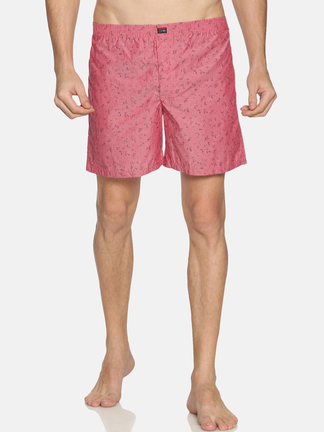 

IVOC Men Pink & Grey Printed Pure Cotton Boxers