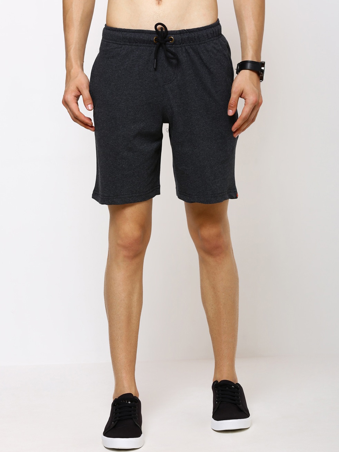 

Bareblow Men Charcoal Solid Lounge Shorts