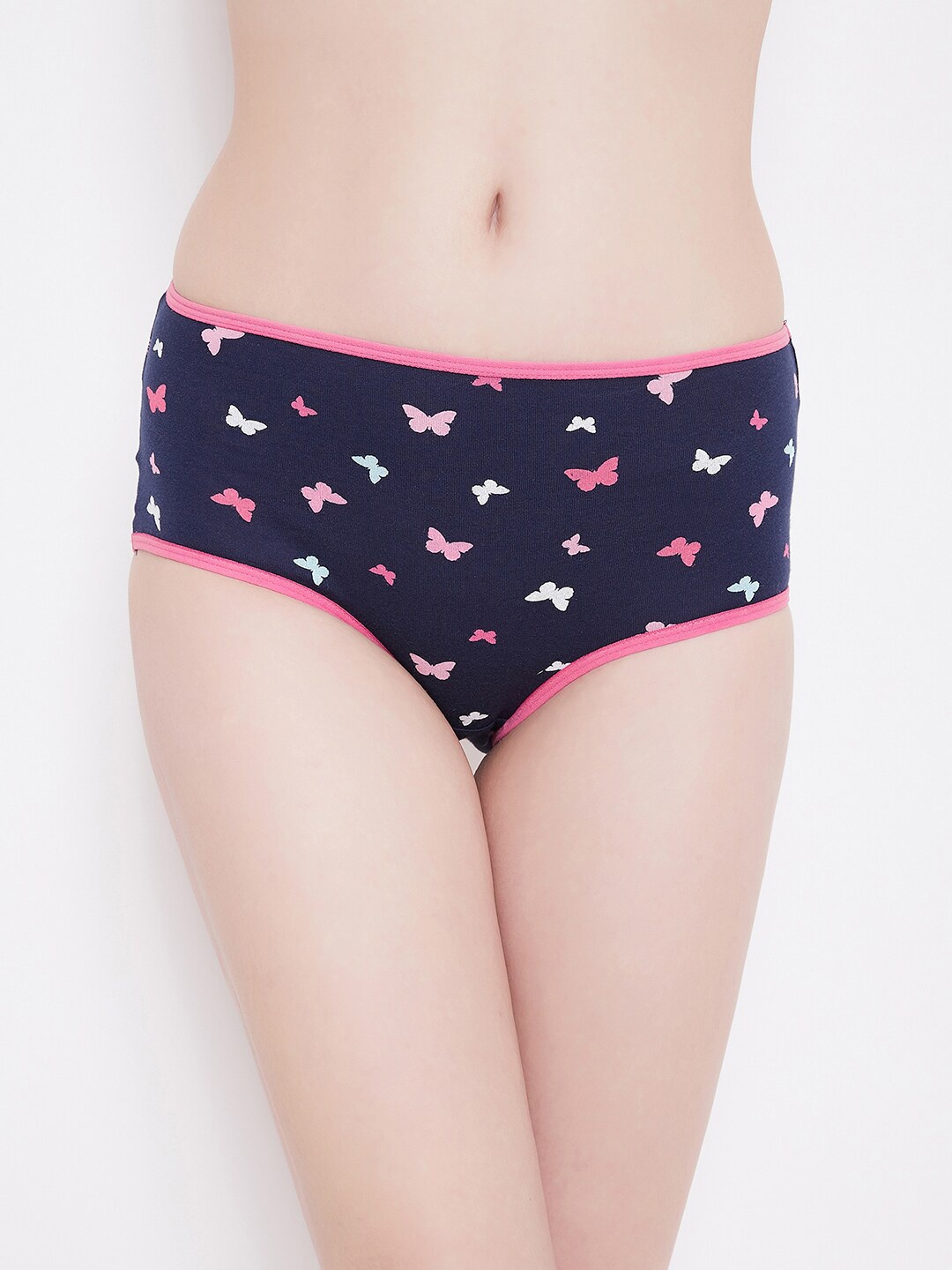 

Clovia Women Navy Blue & Pink Printed Hipster Briefs PN3318S08