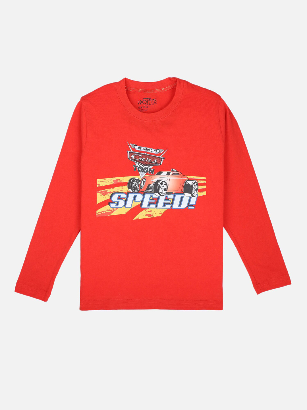 

PROTEENS Boys Red & Blue Printed Round Neck T-shirt