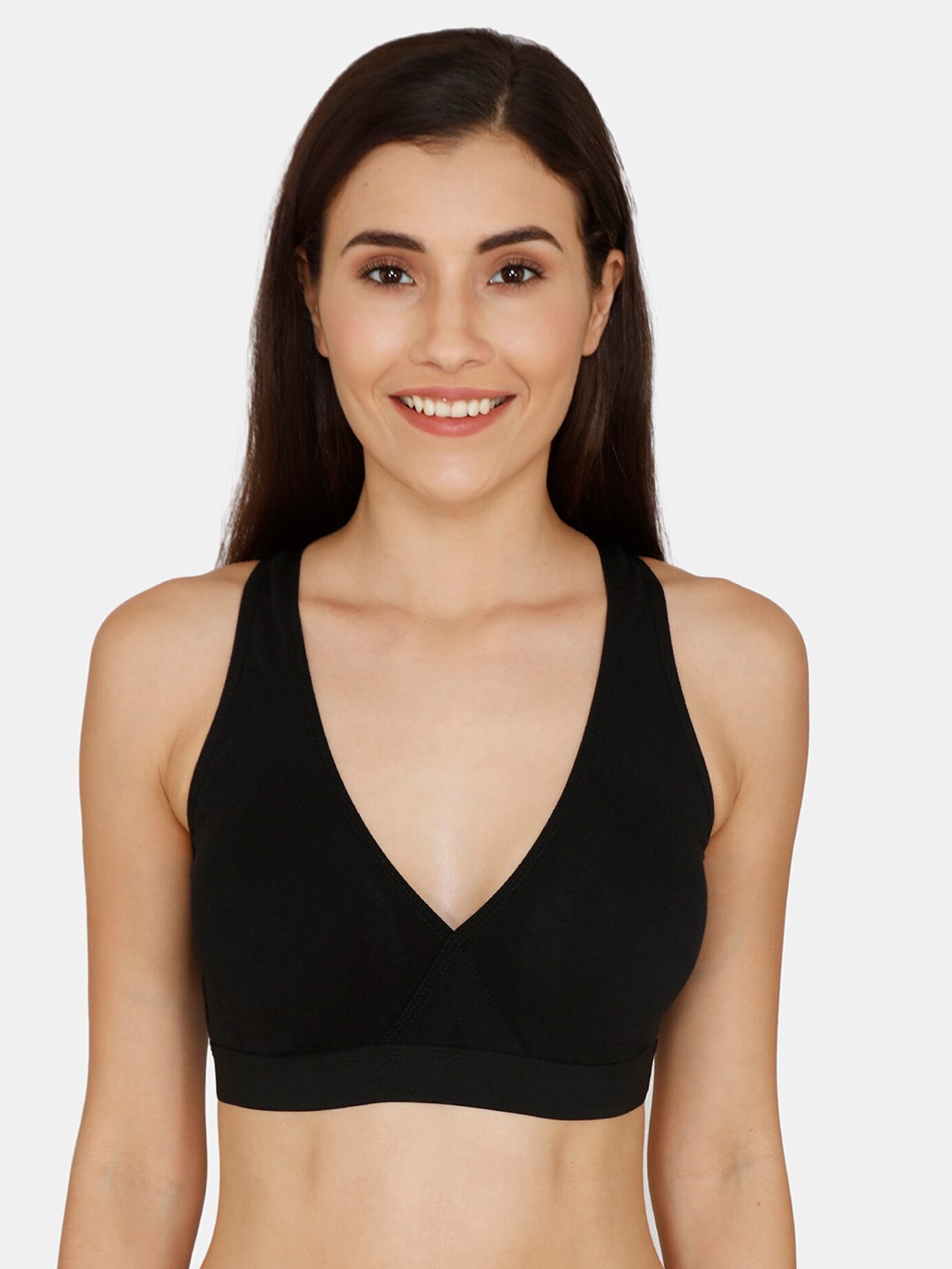 

Nejo Black Solid Non-Wired Non Padded Maternity Bra NJL003