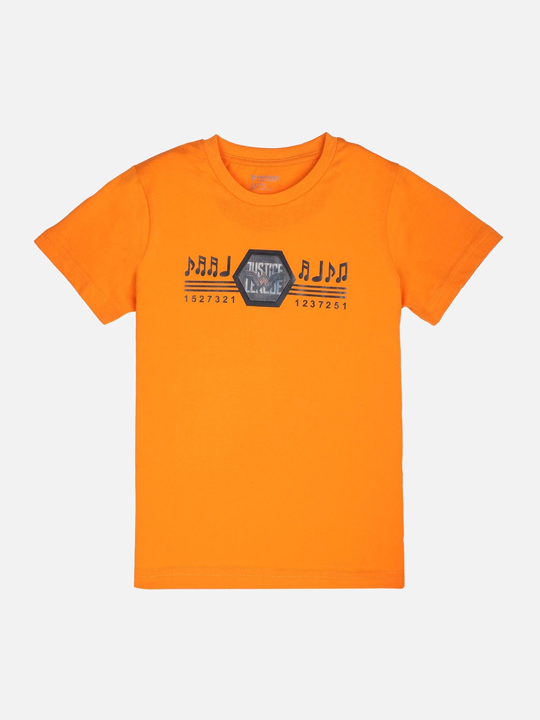 PROTEENS Boys Orange Printed Round Neck T-shirt