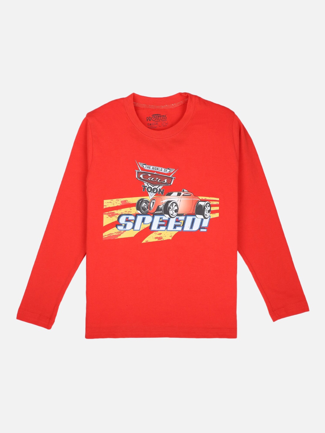

PROTEENS Boys Red Cars Printed Round Neck T-shirt