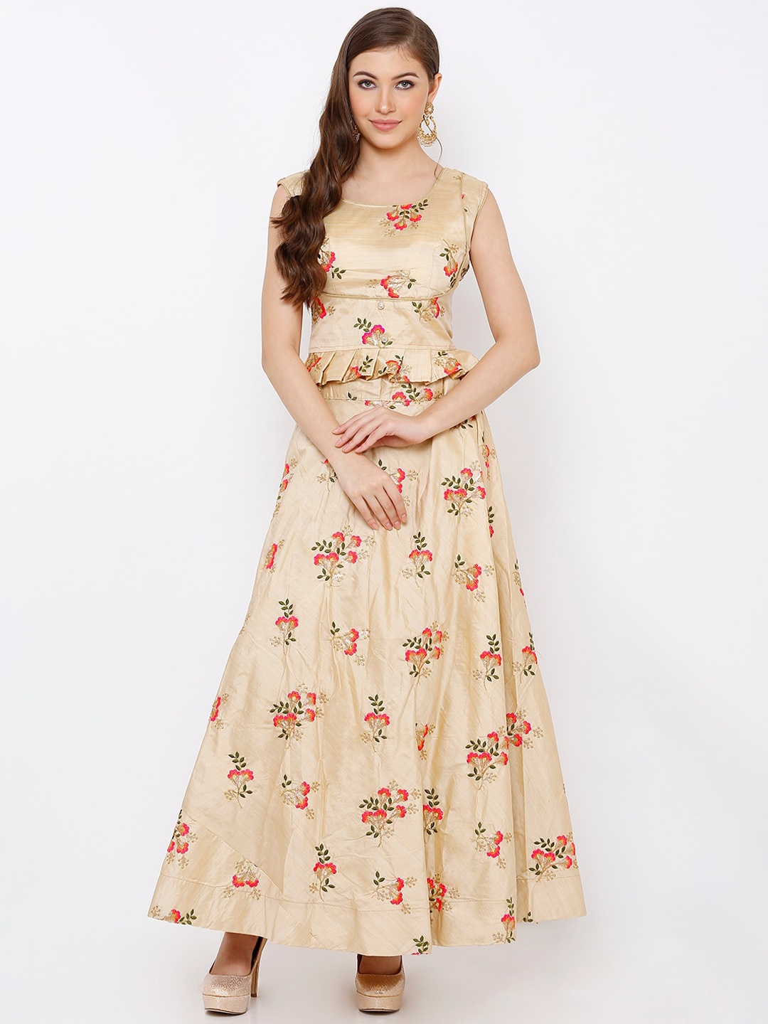

SALWAR STUDIO Gold-Toned Ready to Wear Lehenga with Blouse
