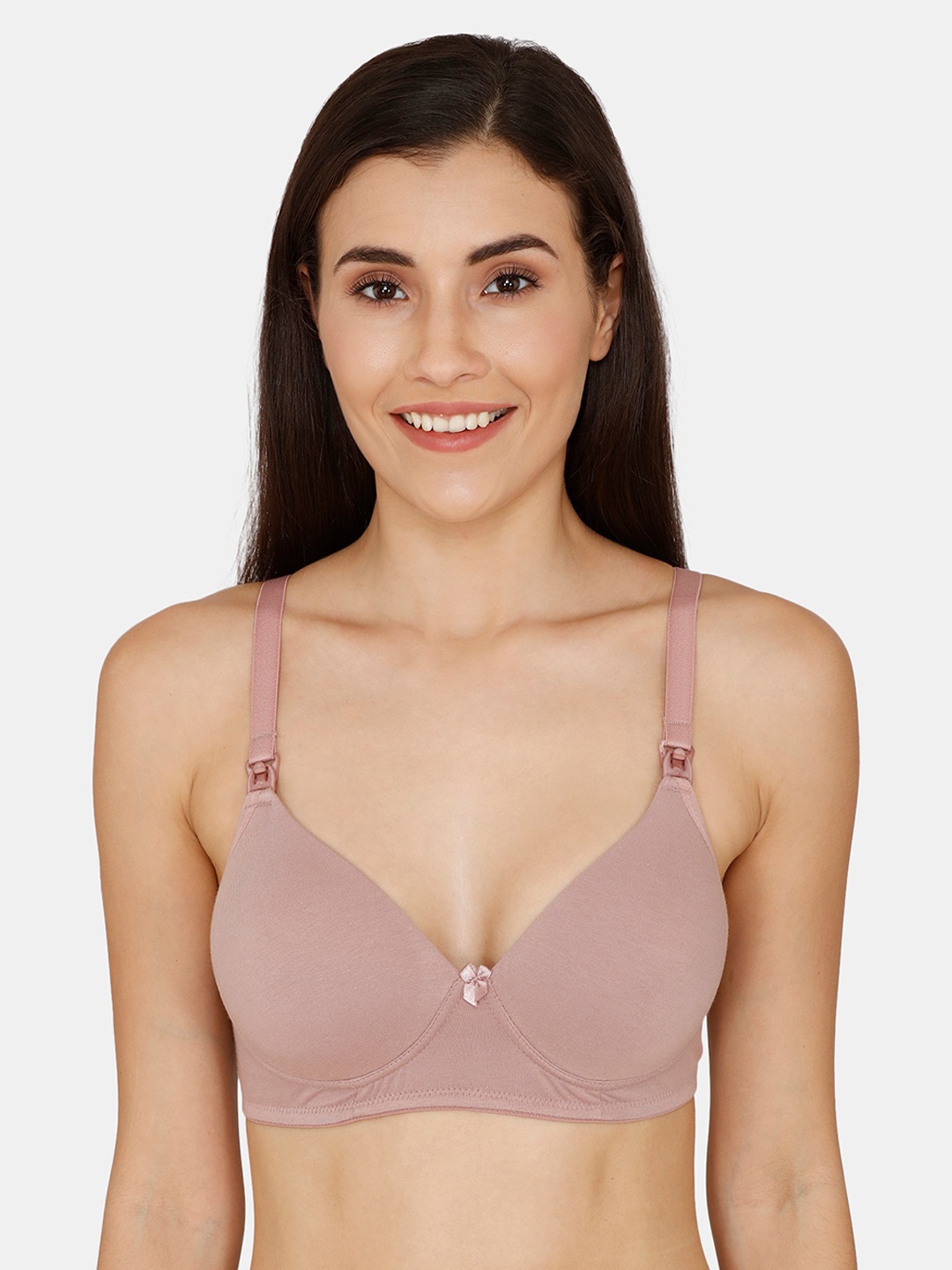 

Nejo Mauve Solid Non-Wired Lightly Padded Maternity Bra