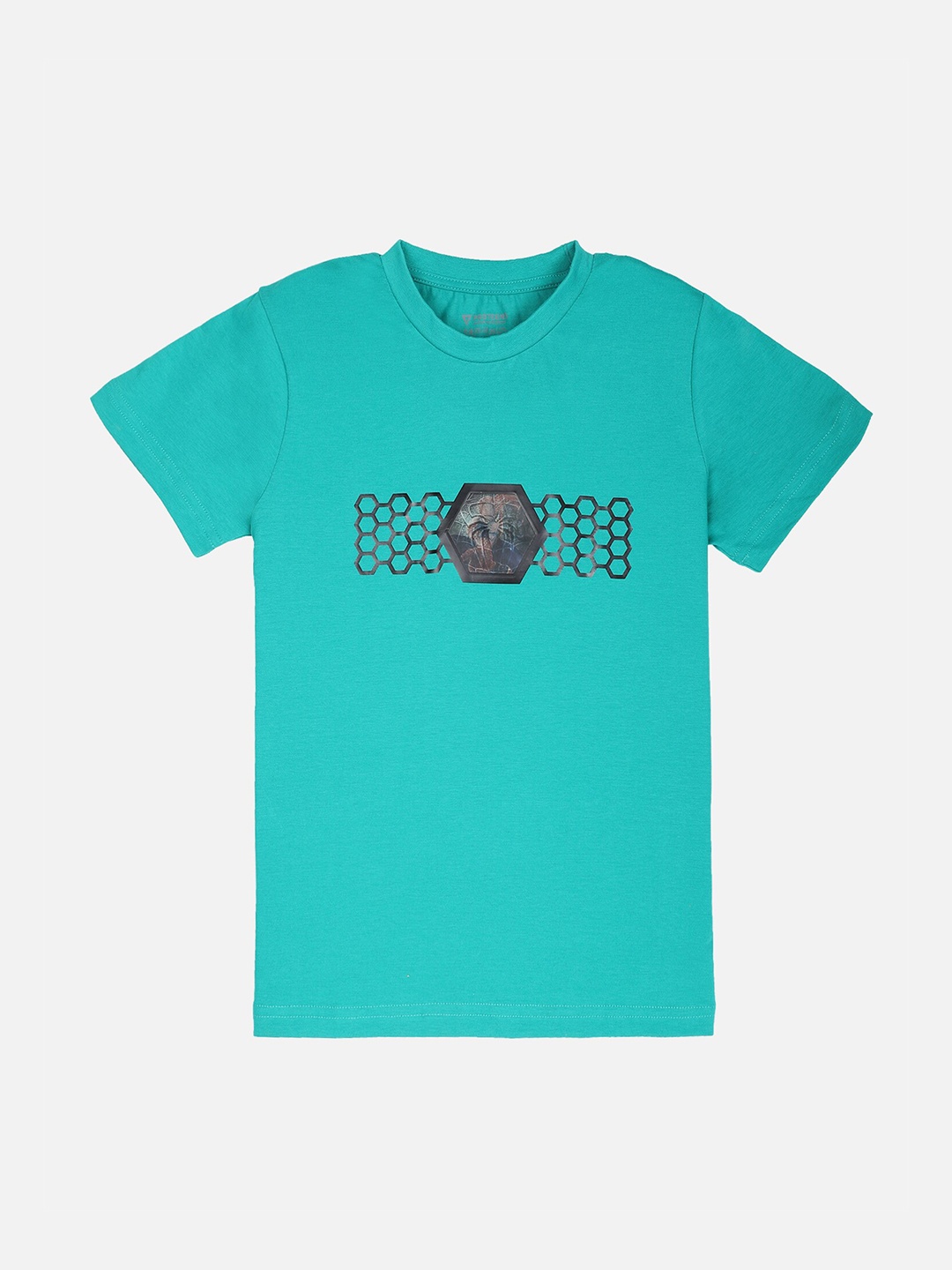 PROTEENS Boys Green Spiderman Printed Round Neck T-shirt