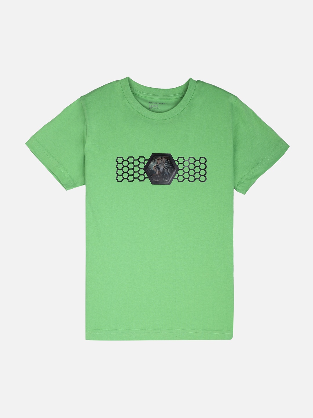 

PROTEENS Boys Green Printed Round Neck T-shirt