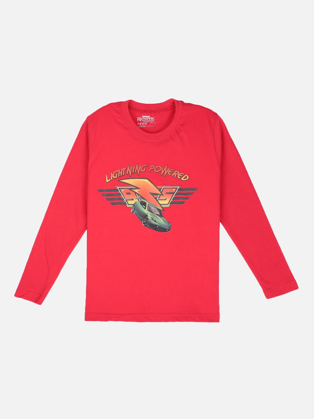 PROTEENS Boys Red Printed Round Neck T-shirt
