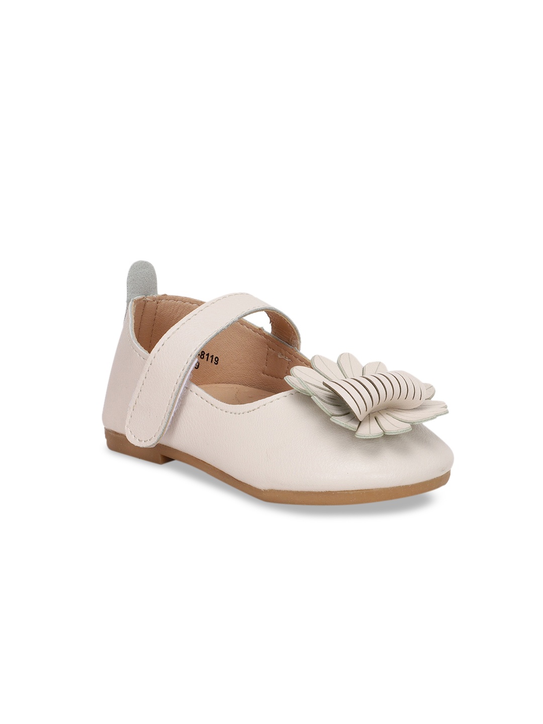 

Bubblegummers Girls Cream-Coloured Solid PU Mary Janes