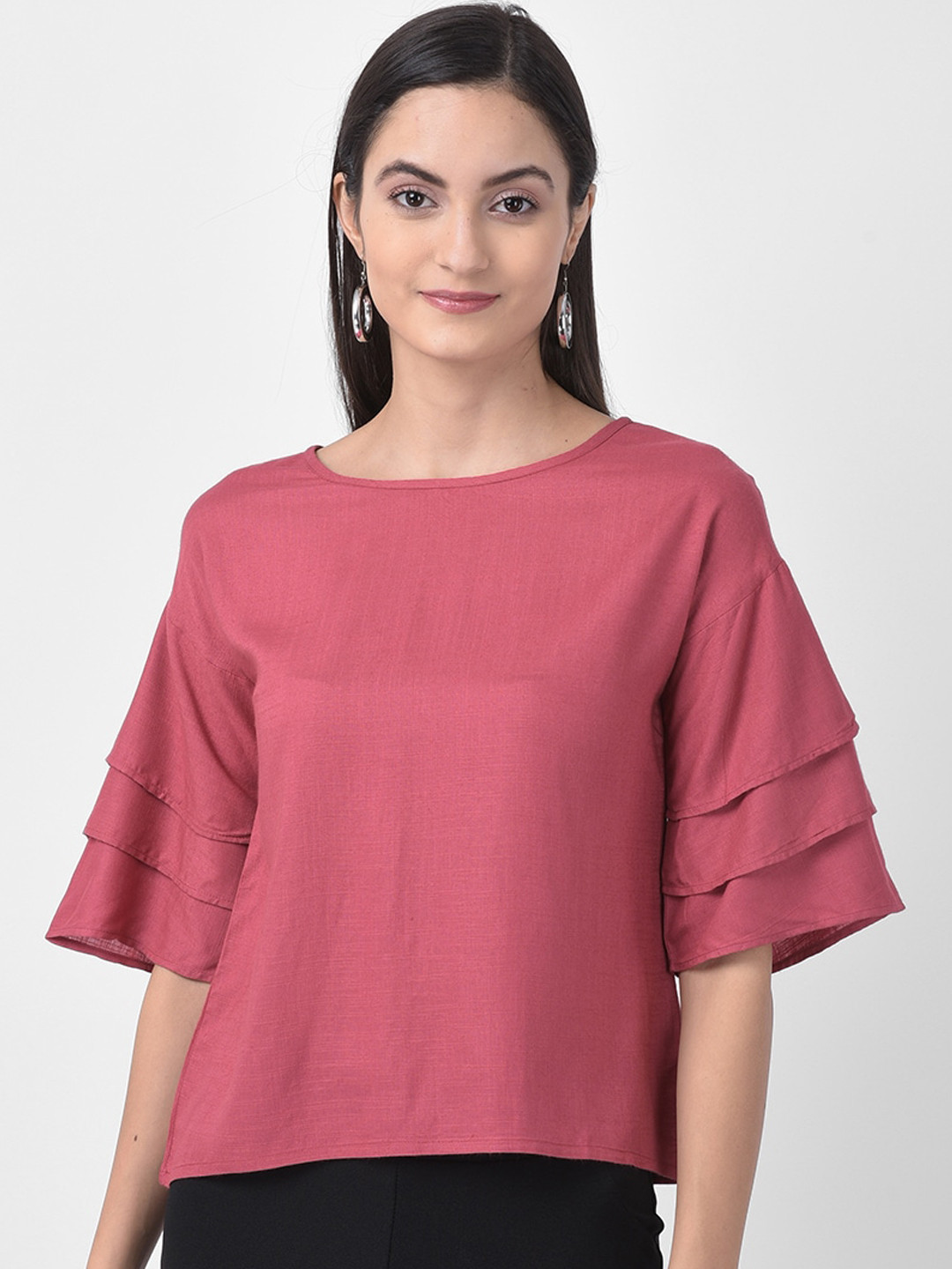 

aayusika Women Pink Solid Top