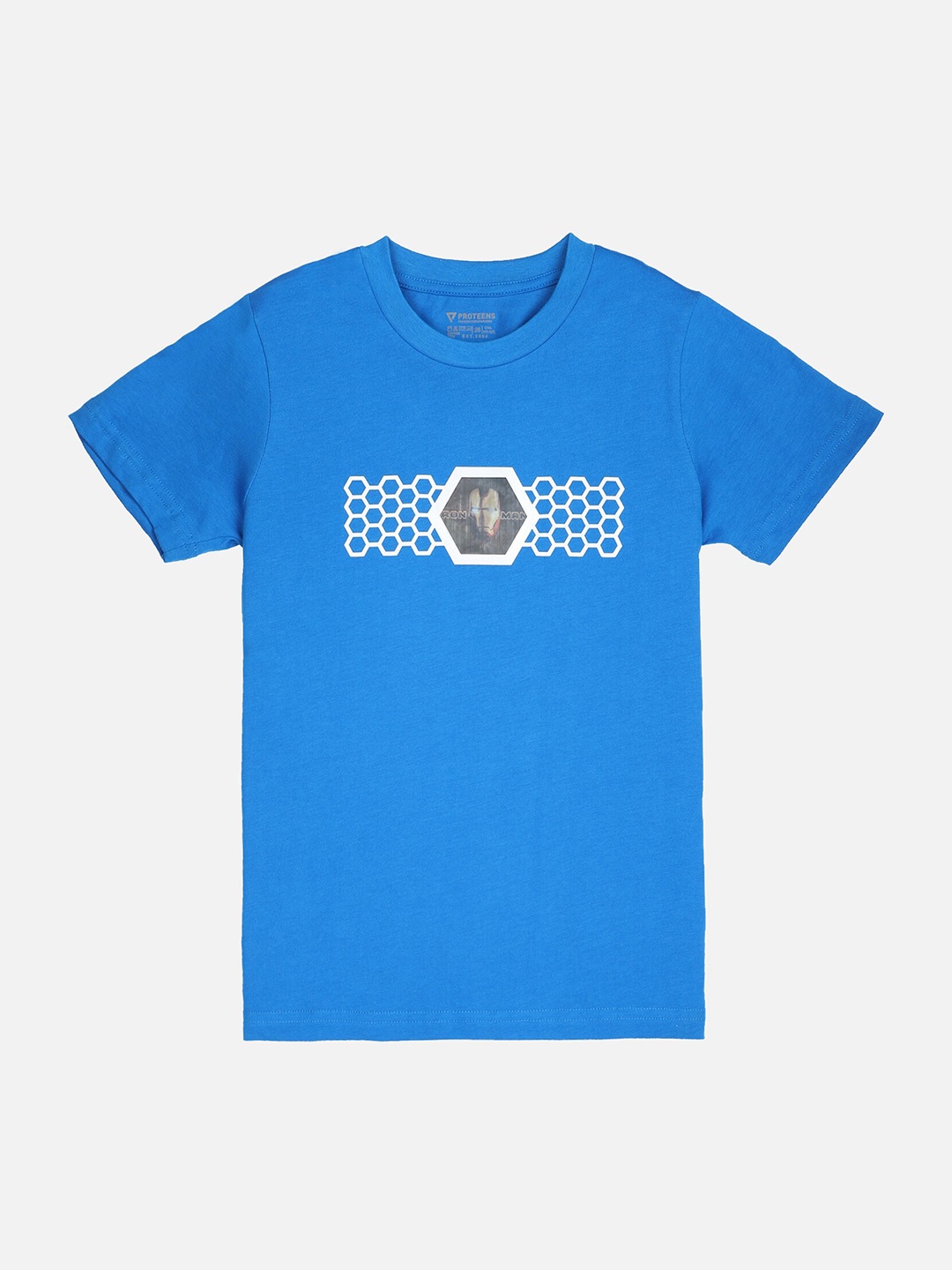 

PROTEENS Boys Blue Printed Round Neck T-shirt