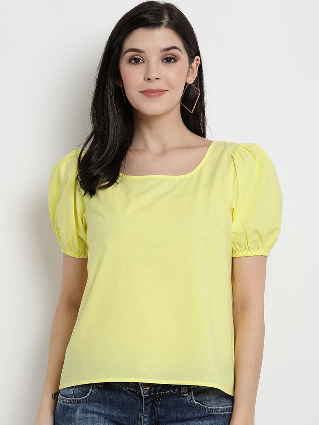 

The Vanca Women Yellow Solid Top