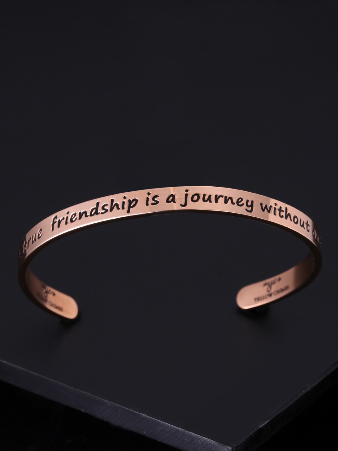 

Yellow Chimes Rose Gold-Plated Stainless Steel Cuff Bracelet