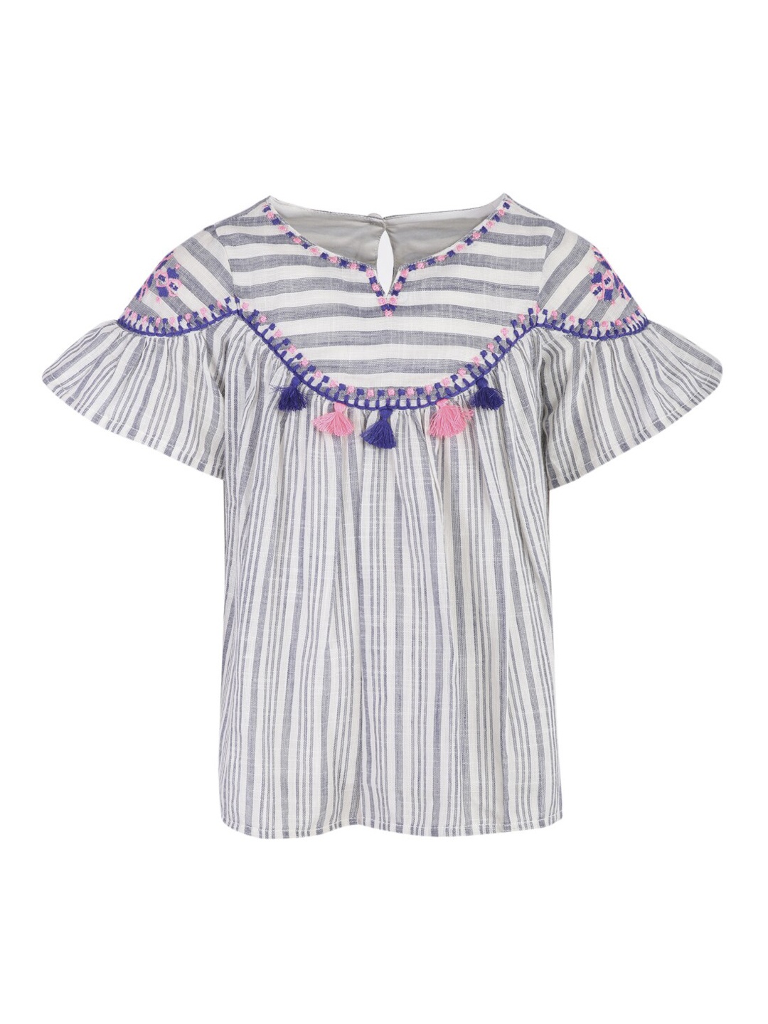 

A Little Fable Girls Off-White Striped Top